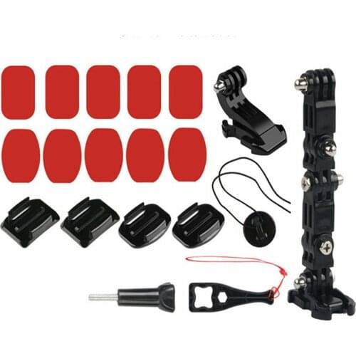 19 Pcs Buckle Holder Motorcycle Helmet Screws Base Accessories Camera Bracket Set Riding Chin Mount Travel Front For GoPro Hero6