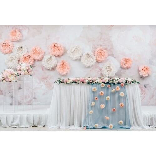 Kate 10x20ft Wedding Party Backgrounds For Photo Studio Pink Floower Paint By Number Microfiber Washable Studio Backdrop