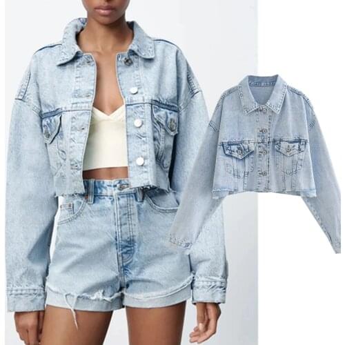 Jenny&Dave Short Jacket Women Denim Jacket Women England Style High Street Vintage High Waist Casaco Feminino Jaqueta Feminina