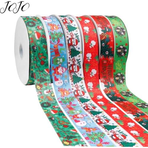 JOJO BOWS 38mm 2y Grosgrain Stain Ribbon For Handicraft Christmas Printed Webbing For Needlework DIY Hair Bow Tape Holiday Decor