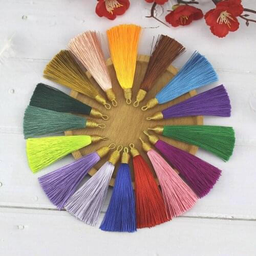 Hot Sell 5pcs/lot 85mm Long Colorful Cotton Silk Tassel For Diy Earrings Pendant Tassels For Handmade Making Findings Jewelry