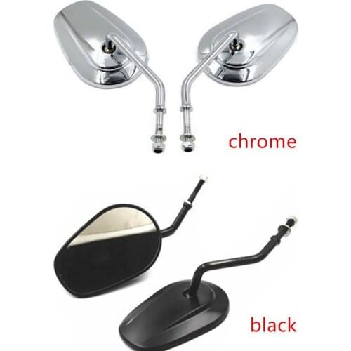 Motorcycle Black /Chrrome 8mm Side Rear View Mirrors For Harley Dyna Sportster 1200 883 Cruiser Bobber Chopper Touring