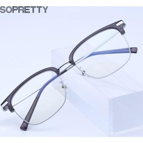 Pure β Titanium Square Male Business Optical Frame, Mens Glasses Frames for Prescription Myopia & Hyperopia F2126