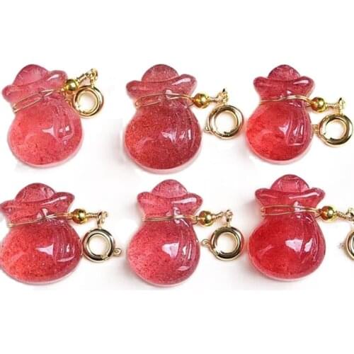 Natural Strawberry Crystal purse Pendant Necklace Womens apple Pendant Necklace Jewelry Gift