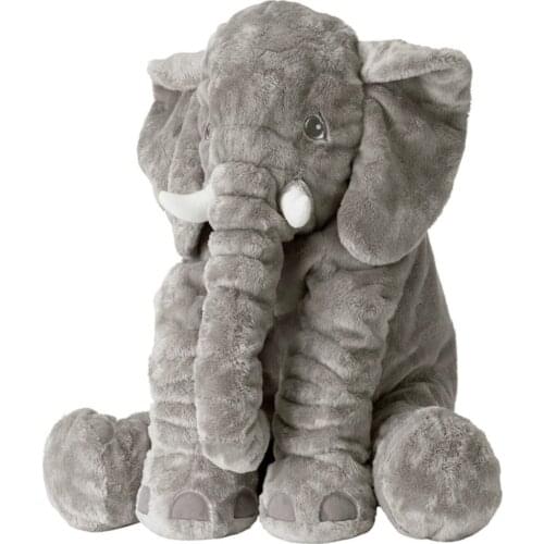 Plush Elephant Sleeping Friend toy casual conduct training aid toy heart beat for soothing plush baby sleep Gray Elephant