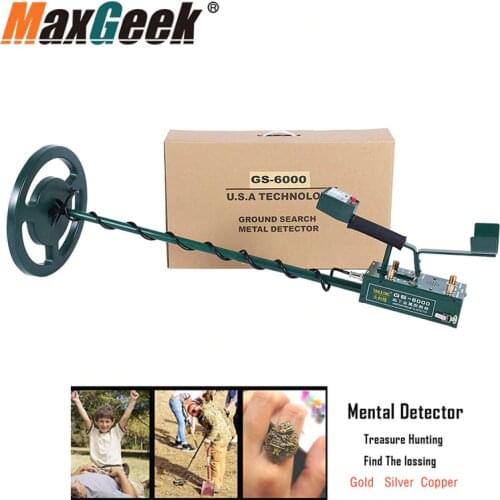 Maxgeek GS-6000 Mini Underground Metal Detector Treasure Gold Silver Copper Hunter Headphone Max Depth 8.5m With LED Screen