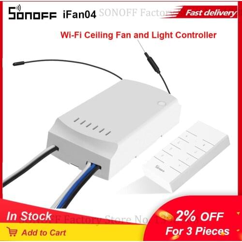 Itead SONOFF iFan03 Wifi Ceiling Fan And Light Controller DIY Smart Switch 433mhz RF Remote Control For Smart Home Automation