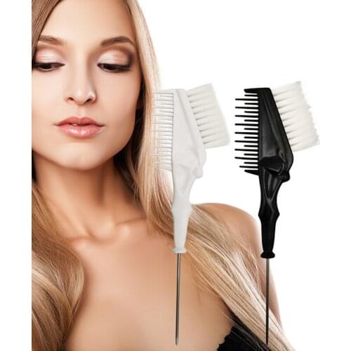 Hair Coloring Comb Double Use Salon Hair Dye Brush Metal Tail Tip Hairdressing Styling Tool