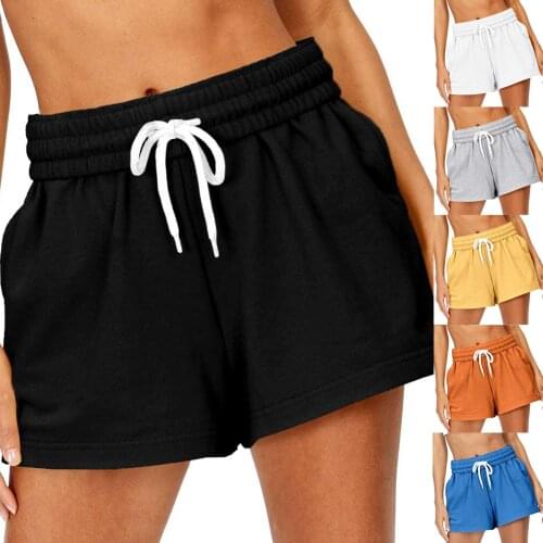 Fashion Waist Shorts Womens Casual Summer Drawstring Comfortable Sports Shorts Elastic High Waist Casual Loose Shorts 2021