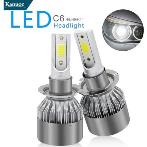 2pcs C6 led Car Headlight H7 LED Bulb 72W 8000lm Auto Lamps Daytime Running Lights 12V DRL For Renault Koleos 2009 -2017 Year
