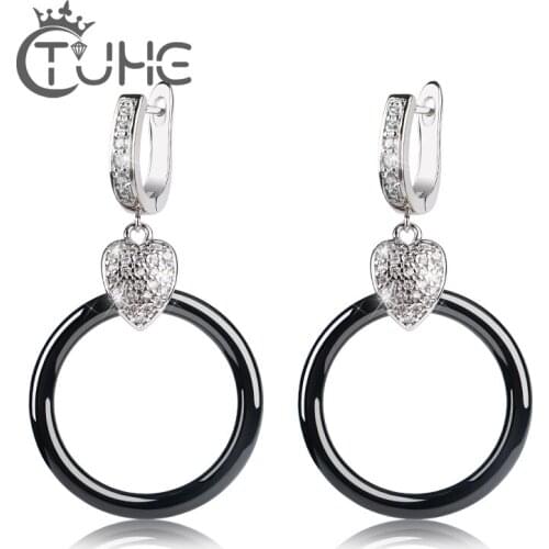 Classic Design Romantic Lovely Heart Women Earrings Jewelry AAA Cubic Zirconia Stone Stud Earrings For Women Elegant Wedding