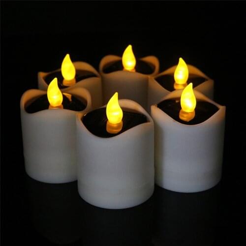 Flameless Led Waterproof Electric Candle Solar Powered Warm White Flameless Pillar Candle Romantic Decorations LED Candle Light