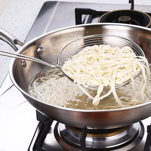 1Pcs Stainless Steel Filter Oil Pan Food Filter Cookware Colander Frying Filter Kitchen Filter Baking Oval Skimmer Cooking Tools