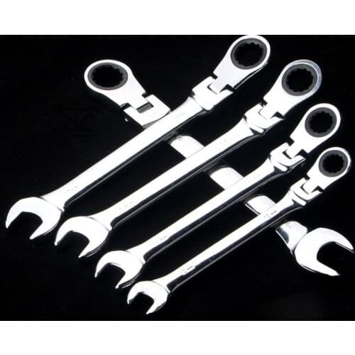 1pcs Flexible Ratchet Action Wrench Spanner Nut Tool Head Ratchet Metric Spanner Open End and Ring Wrenches 11mm-24mm