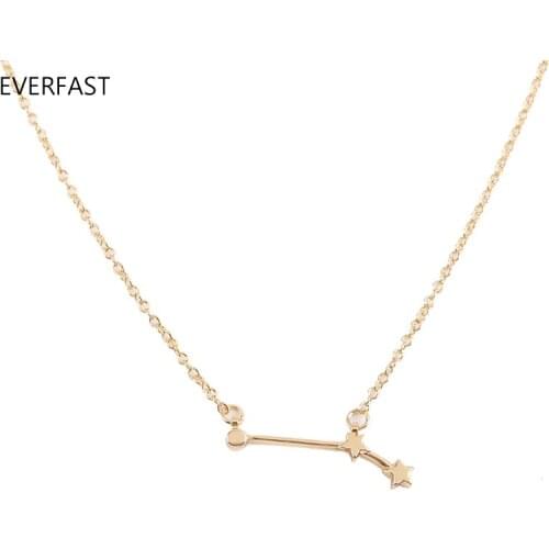 Everfast 1pc Vintage Choker Aries Zodiac Jewelry Star Constellation Necklace Birthday Sign Gift For Women Zodiac Necklace