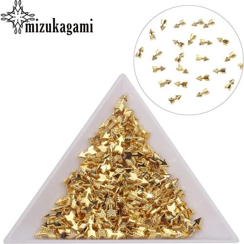 100pcs/lot Alloy Golden Metal Arrow Art Decorations New Arrive Alloy Charms Jewelry On Salon Supplies