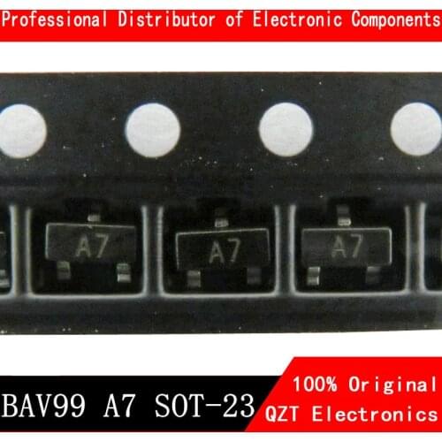 100PCS BAV99 A7 A7W SOT-23 0.2A/70V SOT23 SOT SMD new and original IC Chipset