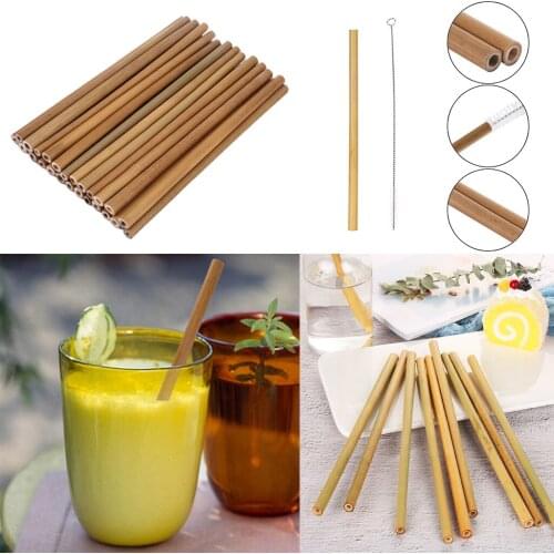 30x Sustainable Bamboo Drinking Straws Organic Party Straws DIY Wood Hobby Craft