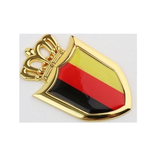 3D Auto Metal Golden Germany Flag Crown Shield Emblem Badges Decal Sticker Automobile Car Accessories