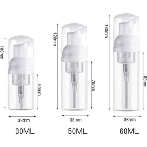 500pcs 30ml 50ml 60ml Plastic Soap Dispenser Bottles Clear White Foam Pump Bottle Mousses Liquid Dispenser Foaming Bottle
