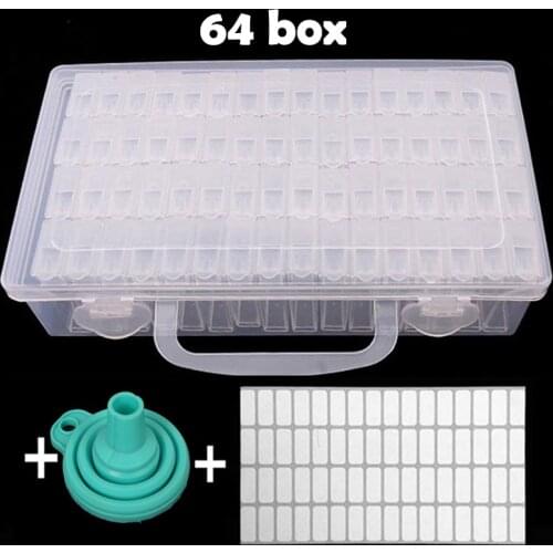 64pcs Diamond Painting Tools Accessories Storage Box Beads Container Diamond Embroidery Stone Diamont Mosaic Box