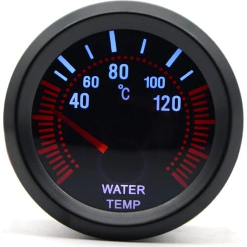 2'' 52mm Universal Smoke Lens Water Temp Temperature Gauge 40-120C LED With Water Temp Sensor Car Gauge