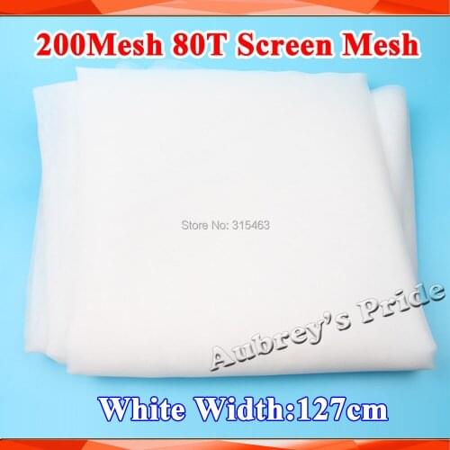 White 5 Meters Yards 200M 80T Count Silk Net Stenci Polyester Silk Screen Printing Mesh 127CM Width High Quality