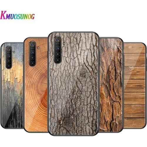 For OPPO A5 A9 2020 F7 Phone Cover Shell Texture Wood for OPPO Reno 2 Z 2Z 2F 3 4 Pro 5G Bright Black Phone Case