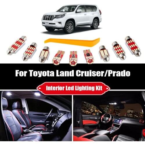 For Toyota Land Cruiser 80 100 200 Prado 120 150 FJ Canbus Vehicle LED Interior Light License Plate Lamp Kit Car Lighting