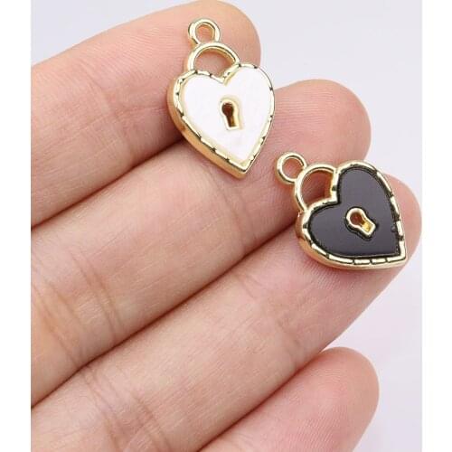 Eruifa 6pcs 13*16mm Lovely Heart With Polished Plastic Coin Zinc Alloy necklace,earring bracelet jewelry DIY handmade 2 colors