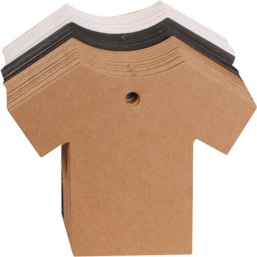 50pcs Handmade Clothes Shape Kraft Packing Label For Gift Cookie Candy Party Papel Kraft Stickers Hand Made Etiquetas Paper Tags