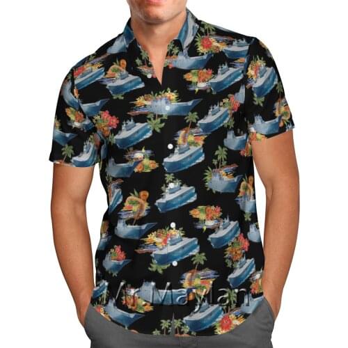 Boat N Beach Party 3D Printed Hawaiian Beach Shirt Short-Sleeve Shirt Personality Streetwear Oversized 5XL Blusa Masculina