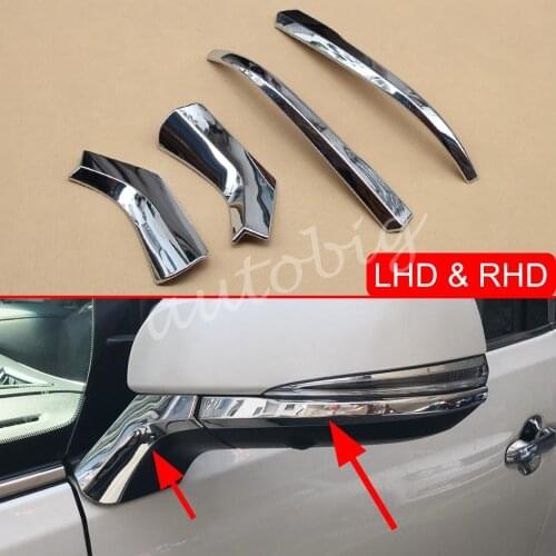Chrome Side Rearview Mirror Strips Trims For Toyota Vellfire Alphard 2016-2019