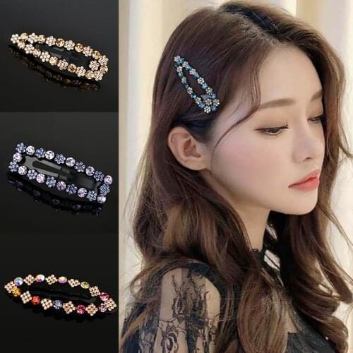 Korean Elegant Crystal Hairpins Women Hair Clips Pins Barrettes Accessories For Girls Hair Ornament Hairclip Headdress Headwear
