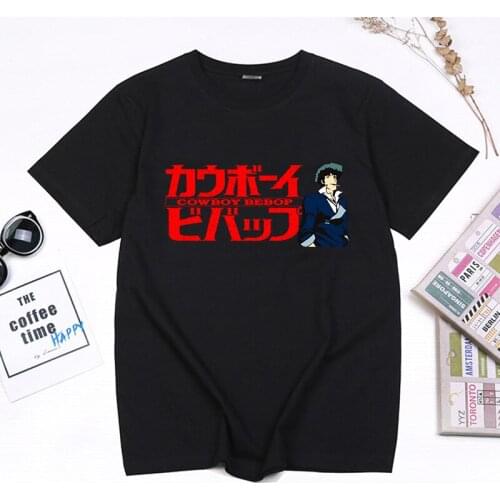 Cowboy Bebop Anime Tshirts Spike Spiegel Vintage 90s Cartoon Space Hunter Women Tee Harajuku Manga Streetwear Camisetas De Mujer