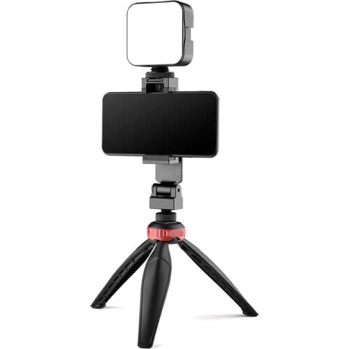 Lightweight Small Tripod With CNC Cold Shoe 360 Rotation Angle Phone Clip Portable Selfie Stick For Camera Mobile Phone Vlogging