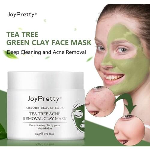 JoyPretty Against Face Acne Green Tea Face Mask Pore Cleansing Moisturizing Skincare Anti Acne Treatment Skin Care Mask Cosmetic
