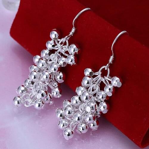Fashion jewelry Earring For Women, Plated Earrings Purple Bean Earrings E008 /PGZQDHRA KYJNHWQD silver color