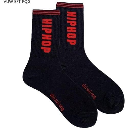 Men Women Socks In The Tube American Street Tide Hip-hop Boys And Girls College Wind Stripes Personality English