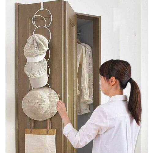 M68E Wall Room Hanging Hat Holder Rack Round Baseball 5 Storage Organizer Hanger