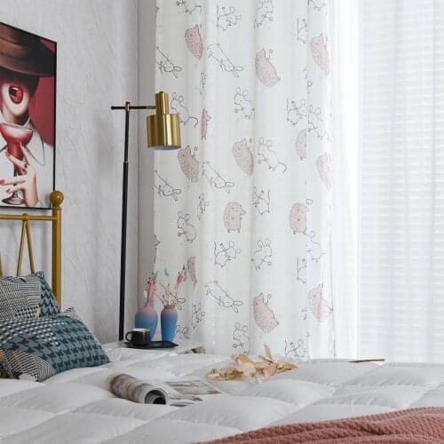 FMH Sheer Windows Curtains for living room bedroom faux linen tull hedgehog with tiebacks grommets or hooks sold as 1panel