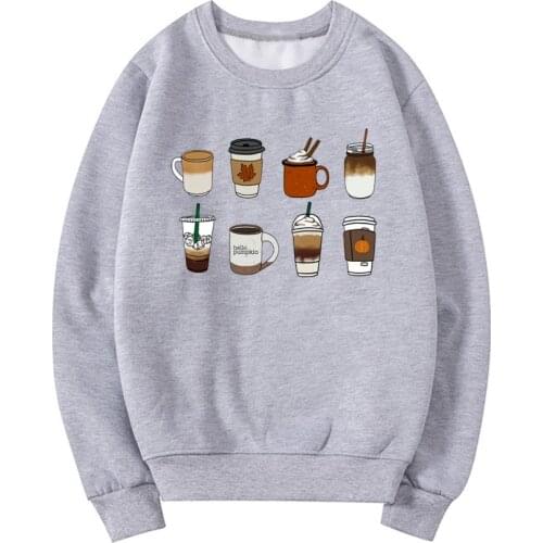 Fall Coffee Unisex Sweatshirt Pumpkin Spice Graphic Hoodie Cute Fall Fashion Crewneck Sweatshirts Streetwear Women Tops Hoodies