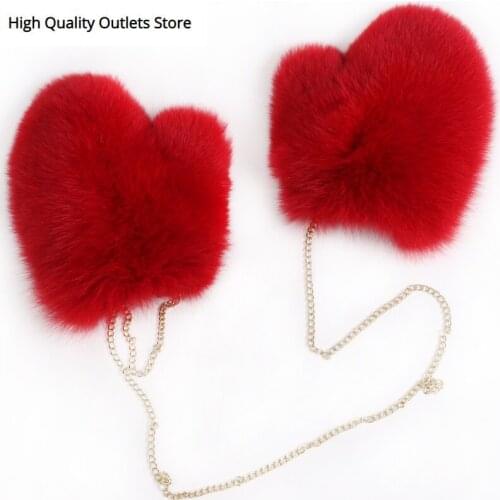 Fox fur gloves ladies fur gloves women real fox fur gloves full pelt fur