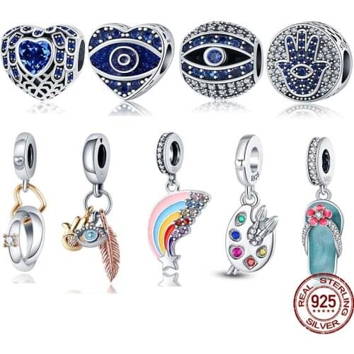 100% Real 925 Sterling Silver Black shark and green five-pointed star Fit Original 3mm Bangle Making Fashion DIY Jewelry For Wom