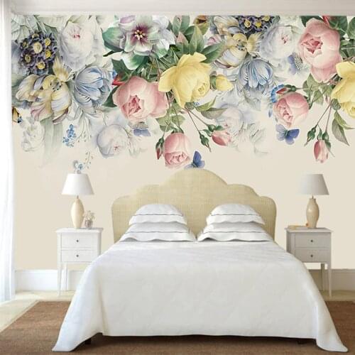 Custom Photo Wallpaper 3D Flowers Painting Murals Living Room Bedroom Wedding House Background Wall Papers For Walls 3 D Decor