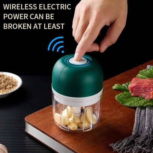 Portable Wireless Electric Garlic Press Household Portable Meshed Garlic Device Mini Meat Grinder Baby Complementary Food Mixer