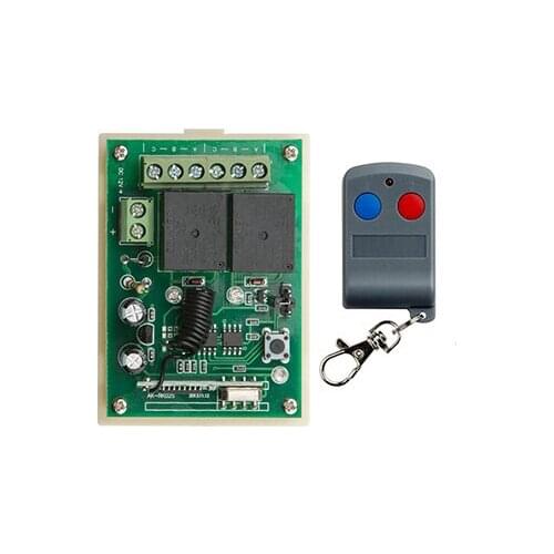 Latest DC12V 10A 2CH RF Remote Control Switch System 1X Transmitter + 1 X Receiver 2ch relay smart home z-wave /lamp/ window
