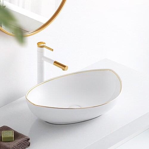 Nordic Bathroom Wash basin Ceramic White Art Basin Toilet Washbasin with Taps Ceramic Sinks Shampoo Basin Lavamanos Toilet Sink