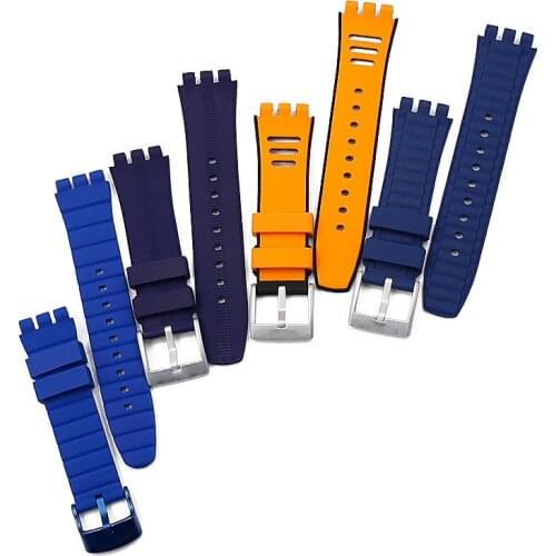 Watch accessories silicone strap mens metal series for Swatch YCN4009 YYS4010 YYS4014 YYS4017AG sports waterproof strap women
