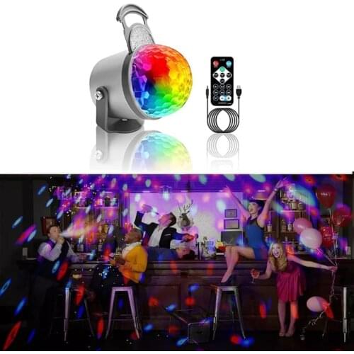 Stage Disco Ball Light LED Magic Ball Light 7 Colors Voice Control 16 Modes USB Home Party Decoration Light KTV Crystal Magic Ba